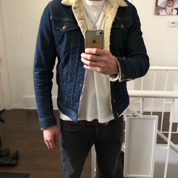 Diesel denim, shearling lined coat. - Picture 2 of 3